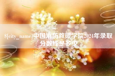 湘阴中国消防救援学院2024年录取分数线是多少