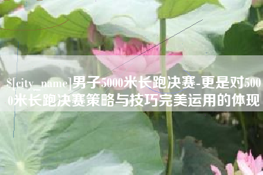 湘阴男子5000米长跑决赛-更是对5000米长跑决赛策略与技巧完美运用的体现
